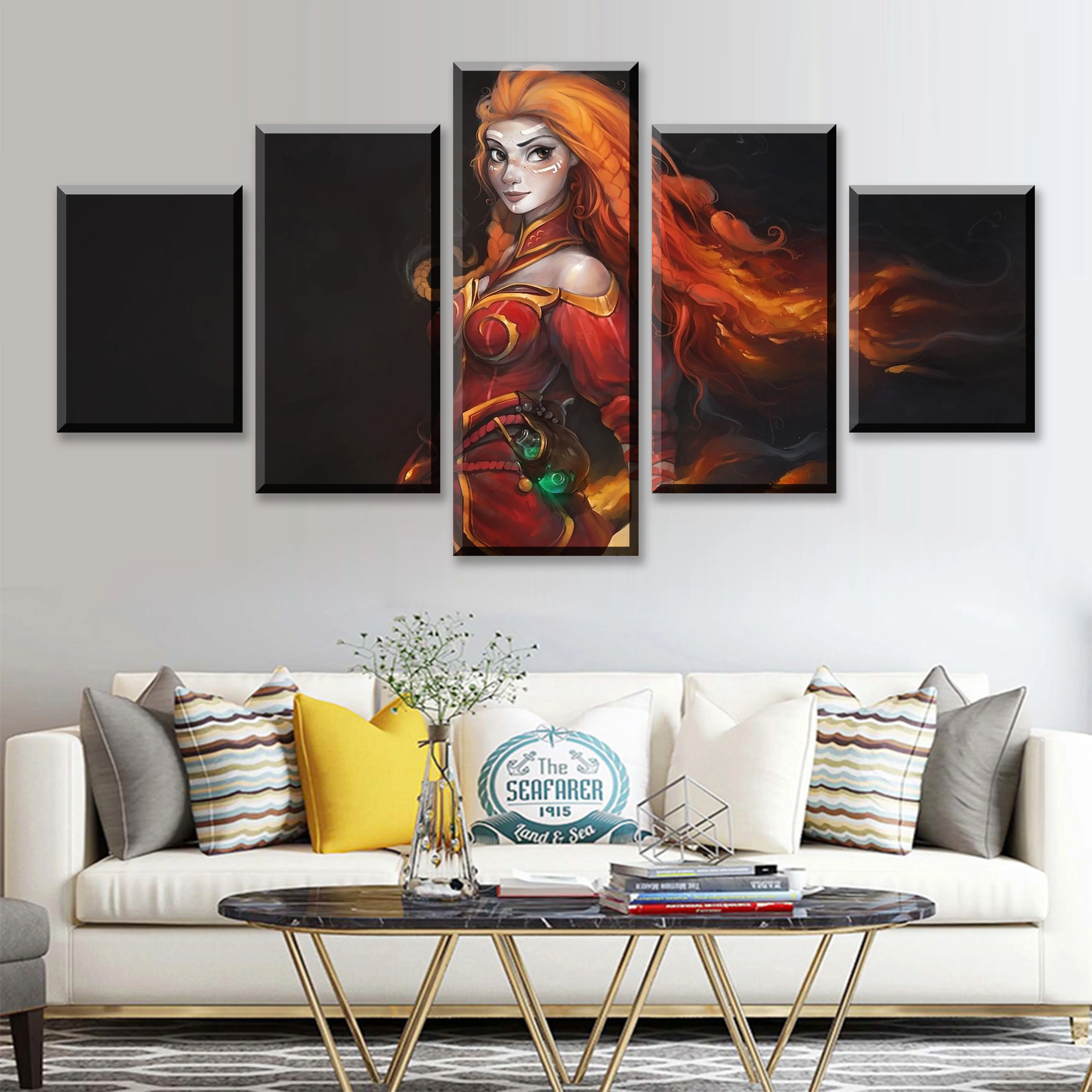  HD Print Video Game 5 Piece Canvas Art DotA 2 Poster Paintings Modern Pictures Wall Art For Home De