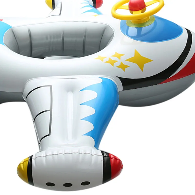 Детское кольцо для плавания детский большой самолет для плавания с сиденьем на рулевом колесе Толстая мягкая лодка надувной самолет для