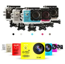 100% Оригинальные MLLSE go pro hero Спорт действий камера 2,0 м ЖК дисплей 30 м водостойкий 1080 P Wi Fi для видеокамер GoPro Экстремальный Дайвинг шлем