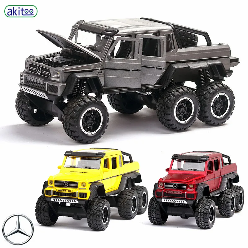 

akitoo Mercedes-Benz g63 blasting car model simulation sound and light pull back car 6 open door toy car #2419