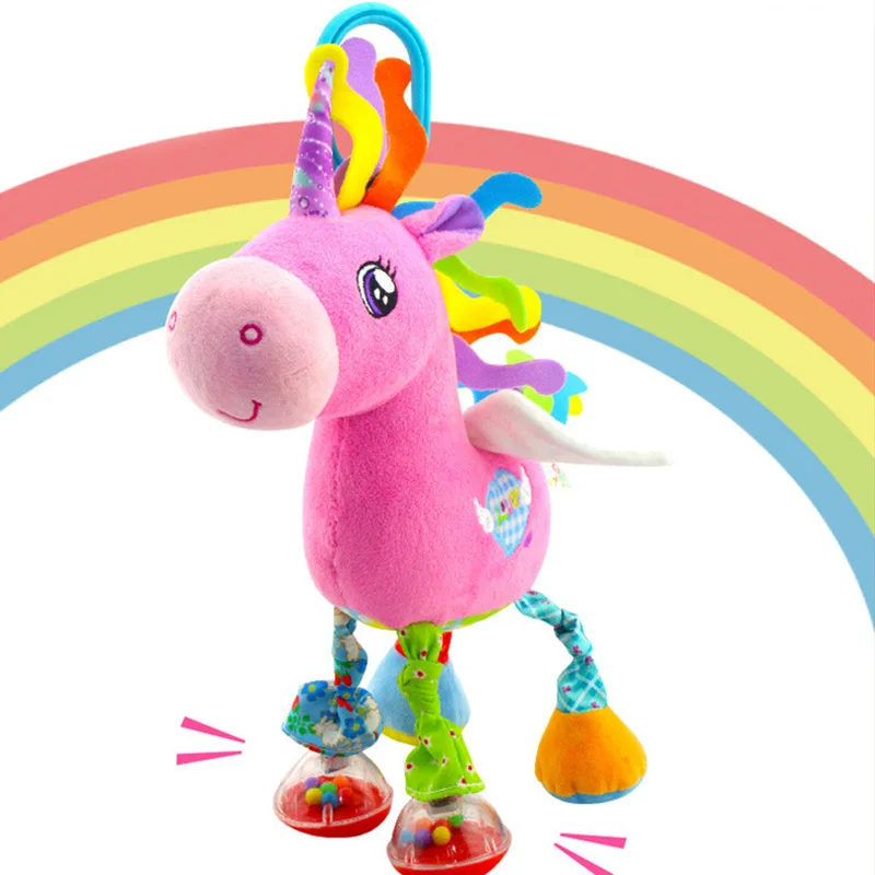 Горячая продажа Детские ШУРШАЩИЕ детские погремушки игрушки лошадь подвеска в виде животного оттяните назад плюшевая погремушка игрушка 88