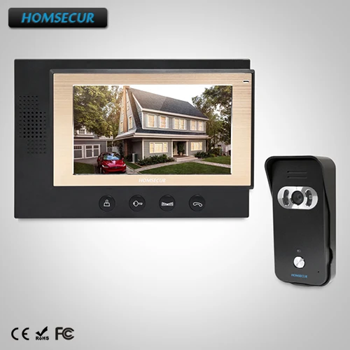 

HOMSECUR 7" Wired Video&Audio Smart Doorbell+Black Camera for Home Security (TC021-B+TM701-B)