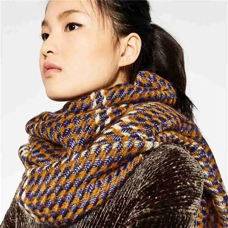 Women font b Tartan b font Foulard Winter Autumn Colourful Plaid Echarpes Femme Luxury Brand Blanket