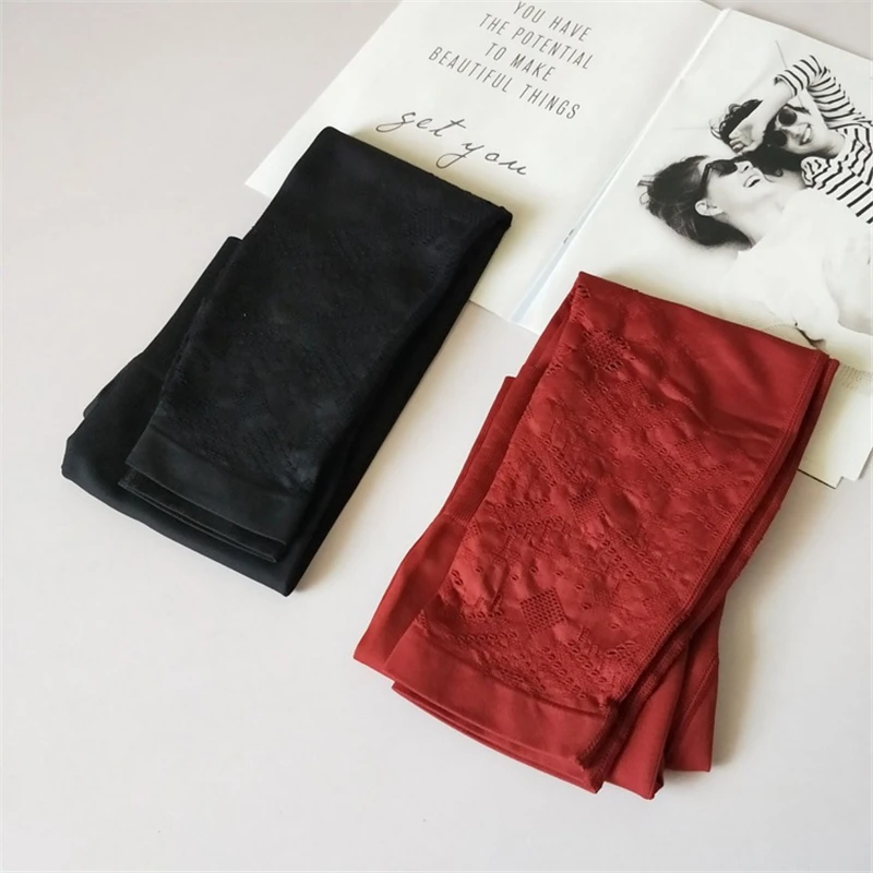 Oyoo Hollow Out Red High Waist Yoga Pants Sexy Flower Cutout Athletic Sport Leggings Push Up Seamless Fitness Tights For Women