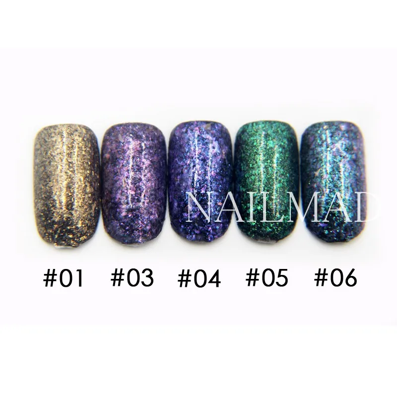 3ml/box Chrome Flakes Bling Nail Flecks Powder Nail Art Glitter Dust Galaxy Glitter Powder Solvent Resistant Glitter