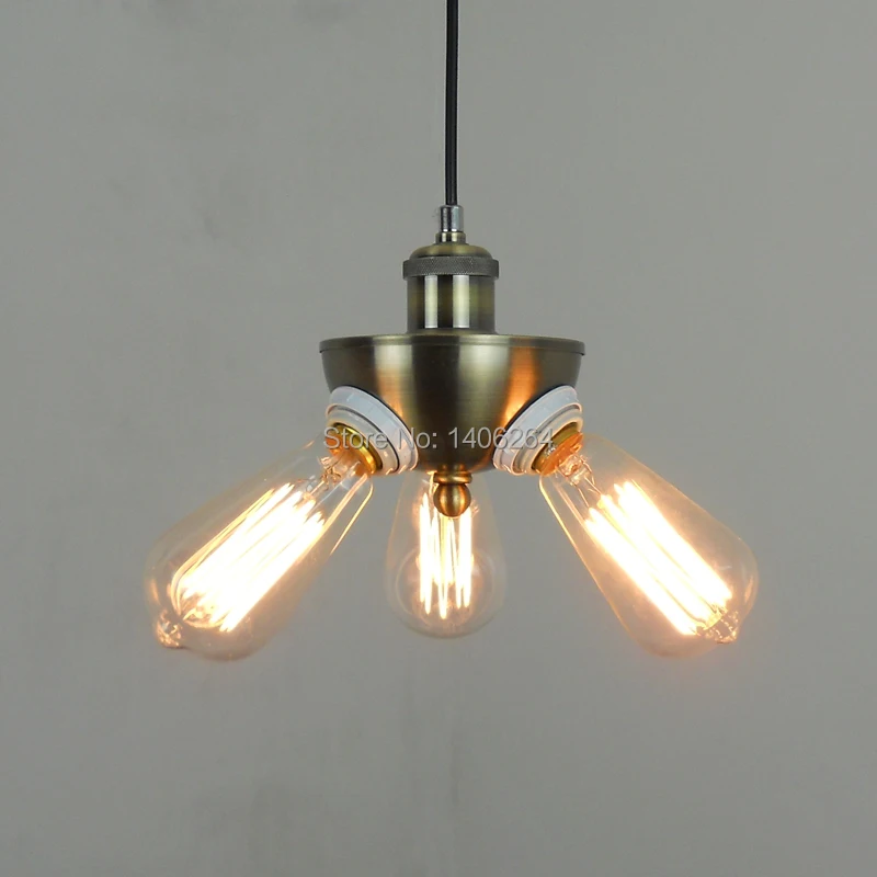 RH Loft Edison Vintage Style Industrial Three Head Droplight Ceiling Lamp For Cafe Bar Hall Coffee Shop Club Store Restaurant | Лампы и