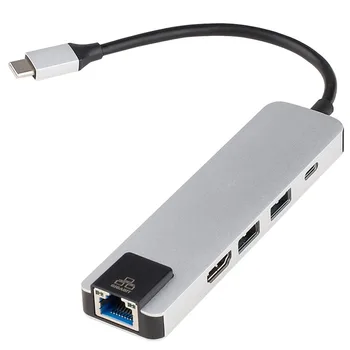 

New Arrive 5 in 1 USB Type C Hub 5 in 1 Hub Hdmi 4K USB C Hub for Mac book Pro Thunderbolt 3 USB-C Charge