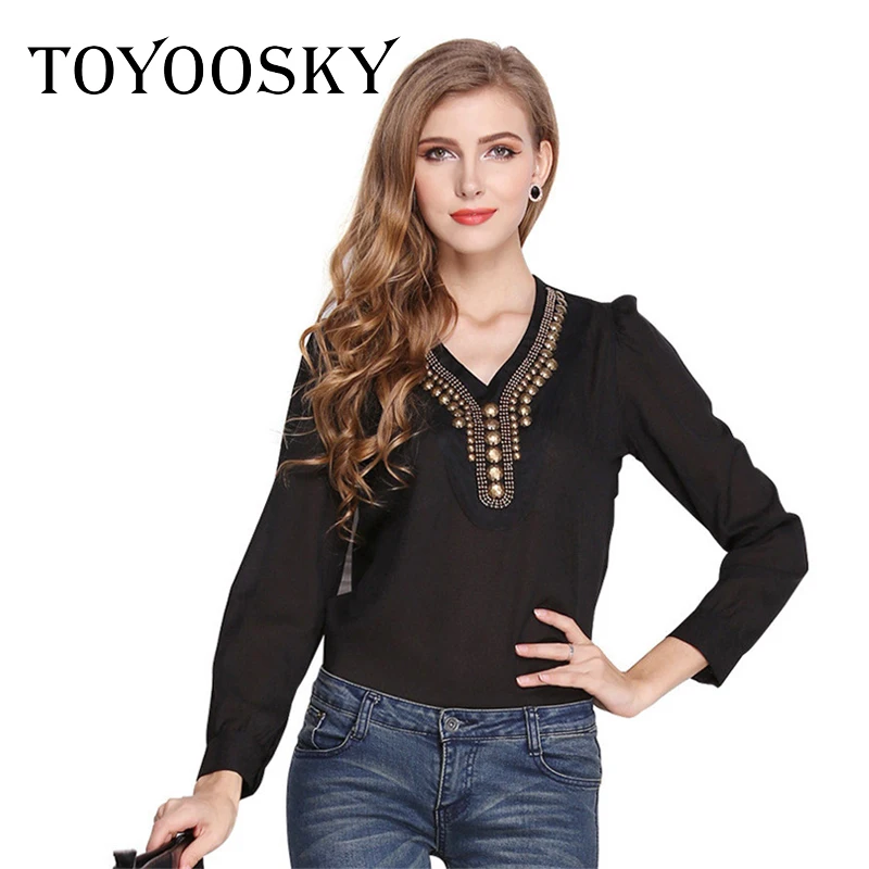 TOYOOSKY 2016 Летние Blusas Женщины Шифон Блузка Сорочка Femme Vetement Старинные Офис Camisa Feminina