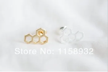 

Fashion -color plated tiny hexagon modern royal jelly earring