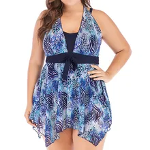 Плюс Размеры Синий боди объемный принт бикини купальник женский раздельный купальник Для женщин купальный костюм большой размер S-L5 A11