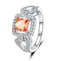Seanlov Элегантный квадратный Cz Кристалл палец кольца для Для женщин 2018 новый дизайн, в форме сердца серебро Цвет заполнены кольца для помолвки