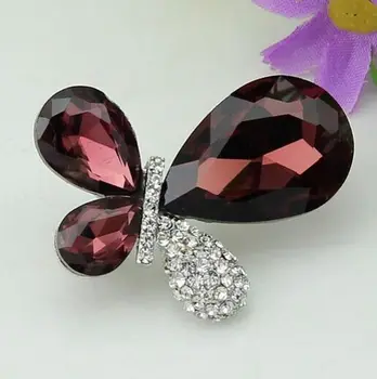 

Red crystal rhinestone butterfly/borboleta brooch/broszka/2017 new arrival korean luxury elegant strass broche wholesale/atacado