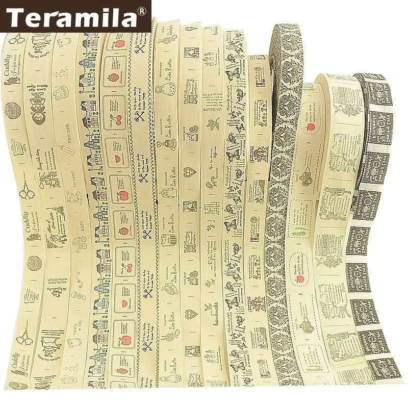 Teramila Cotton Garment Labels Ribbons 2m/Lot, clothing labels, garment labels, sewing labels