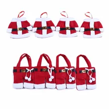 Одежда и брюки), 8 шт. Костюм Санты рождественские столовые приборы держатели Ножи и вилка сумки B298