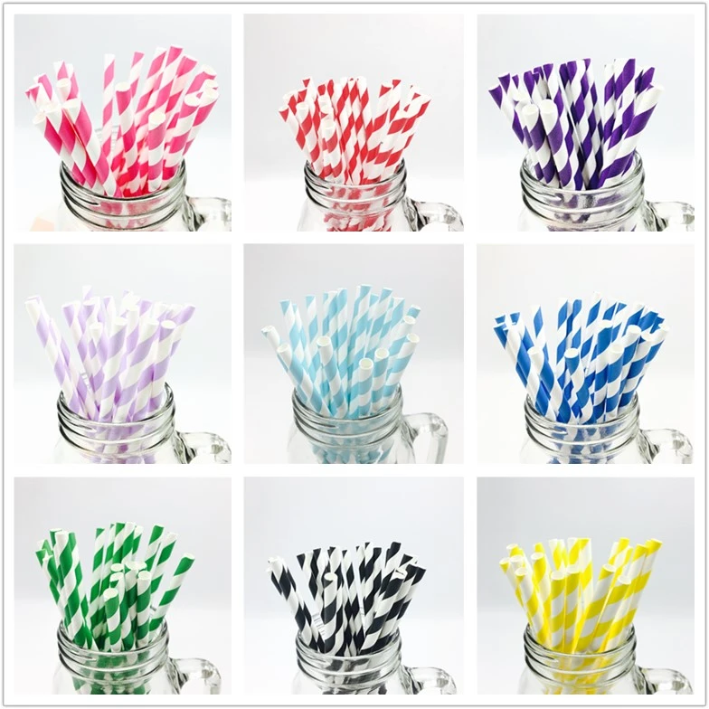 

25pcs/lot 13 Colors Striped Drinking Paper Straws Christmas Baby Shower Decoration Gift Party Event Supplies