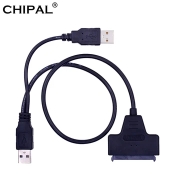 

CHIPAL 10pcs USB 2.0 to 7+15 22Pin SATA 3.0 Cable Adapter for Laptop's 2.5'' SSD HDD External Converter USB2.0 Power Cable