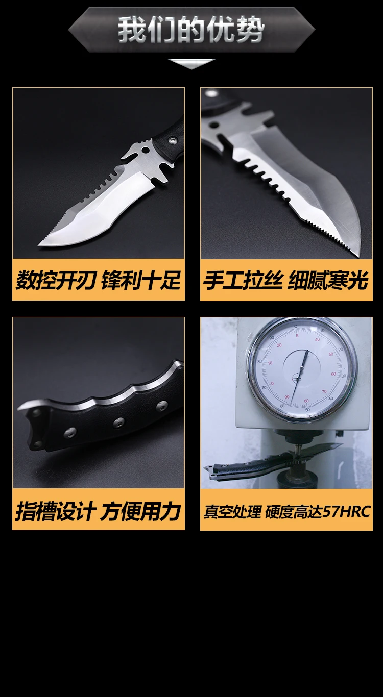 Часовой нож с фиксированным лезвием, прямой нож, тактические ножи с Kydex, охотничьи ножи для выживания, коллекция инструментов для повседневного использования, Заводская распродажа, MH133-B