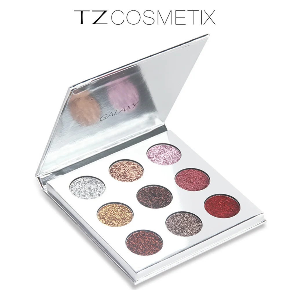 

9 Colors Glitters Eye Shdow Palette Rainbow Diamond Pressed Eyeshadow Cosmetic Make Up Tool TZ TY99