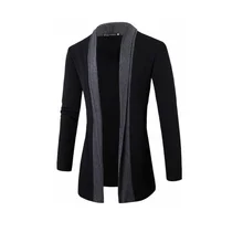Мужской кардиган Повседневный открытый передний уютный модный длинный рукав трикотаж