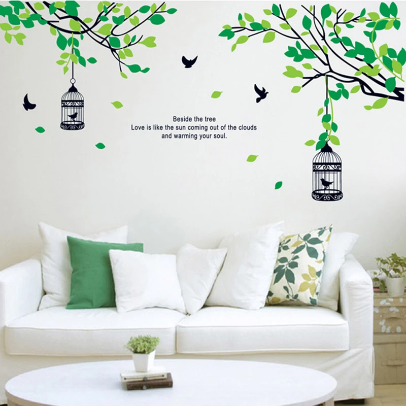 Decorative Removable Tree Birdcage Wall Stickers Mural Art Decal for