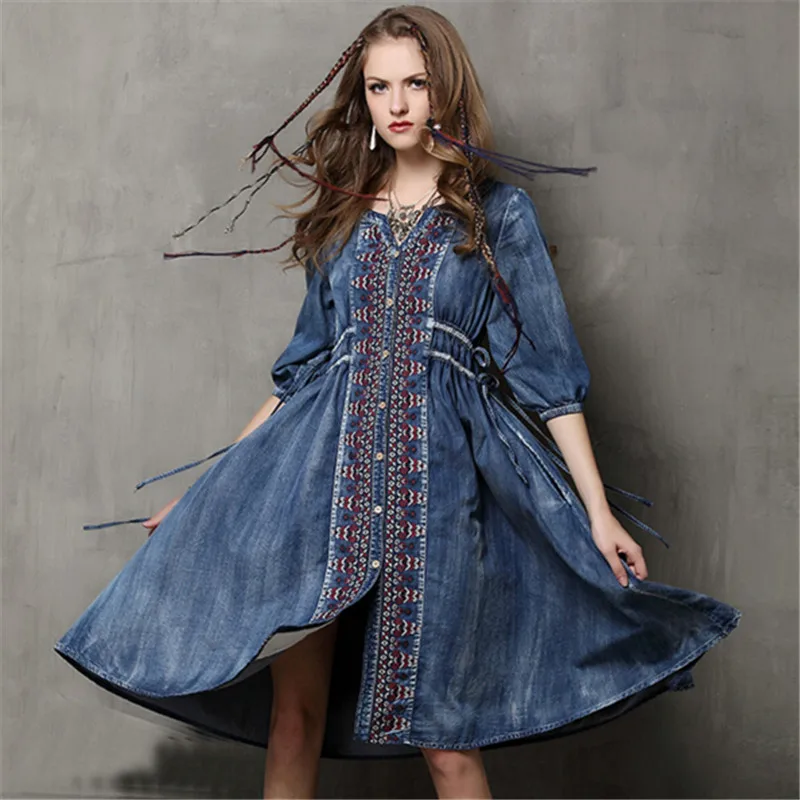 джинсовое платье в стиле бохо. джинсы в стиле бохо. джинсовое платье бохо. бохо платья джинс. джинсовое платье в стиле бохо.