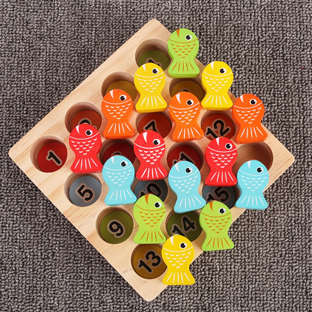 Детский деревянный цифровой магнитный рыболовный детские игрушки для малышей игра образовательный родитель-детская игра рыбные игрушки