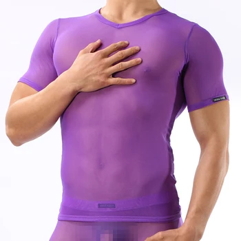 

Brave person male underwear gauze perspective short-sleeve T-shirt