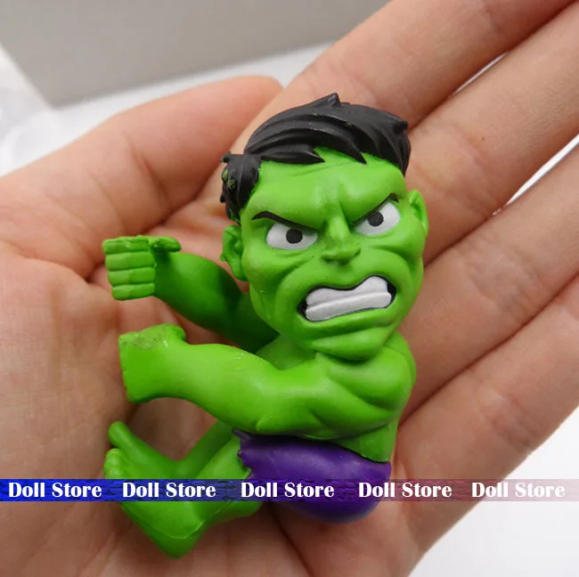 5.5cm Q version 1pcs pvc High quality Hulk super hero action figure best kids toys for boysin