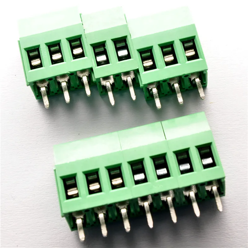 

20 pcs 2 Pin 3 Pin Screw Green PCB Terminal Block Connector 5.08mm Pitch KF129-2P KF129-3P