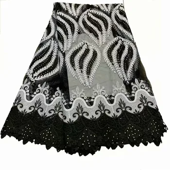 

Nigerian lace fabrics with stones lace material 2018 tulle net lace fabric embroidery lace trim for wedding dresses df65-1055