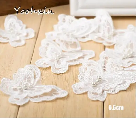 

HOT White 3D Beads Guipure Applique patches Trim Lace Ribbon patch DIY dress Wedding Flower embroidery applique decor