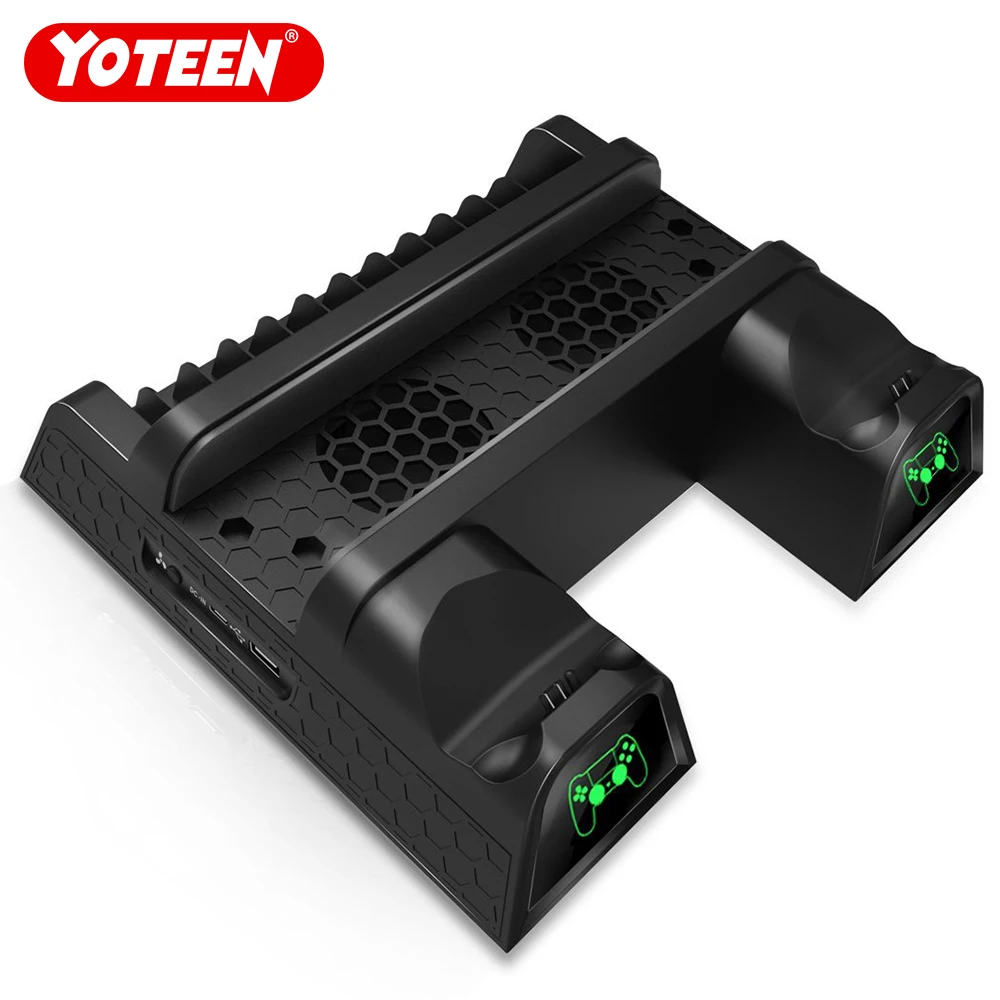 

Yoteen Multifunctional Vertical Cooling Stand for PS4/ PS4 Slim/ PS4 Pro Dualshock 4 Charging Dock with 12pcs Disks Storage