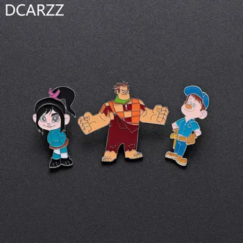 

2018 Wreck it Ralph Vanellope Enamel Pin Cartoon Ralph Breaks the Internet Fix it Felix Jr Brooch Pink Bunny Badge Wholesale