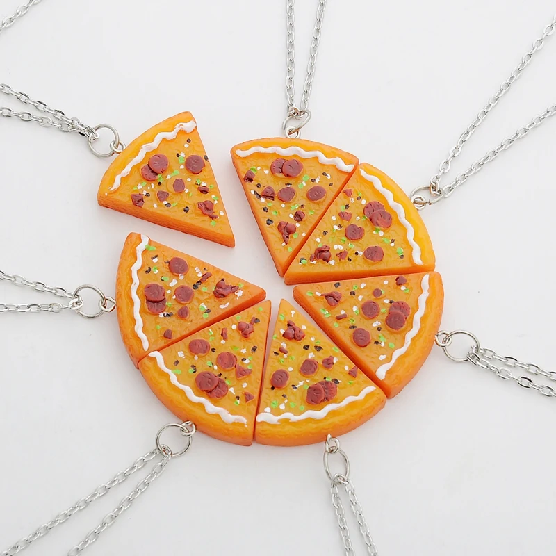 Juego de 7 collares con colgante de Pizza emulacional, collar amistad, mejores amigos para siempre, recuerdo creativo, regalo Día Conmemorativo|necklace candy|necklace giftgift box necklace AliExpress