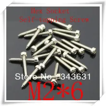 100 ШТ. Сталь с никелированной М2*6 С Шестигранной Головкой Под Торцевой Саморезы/Звук винт/модель винт