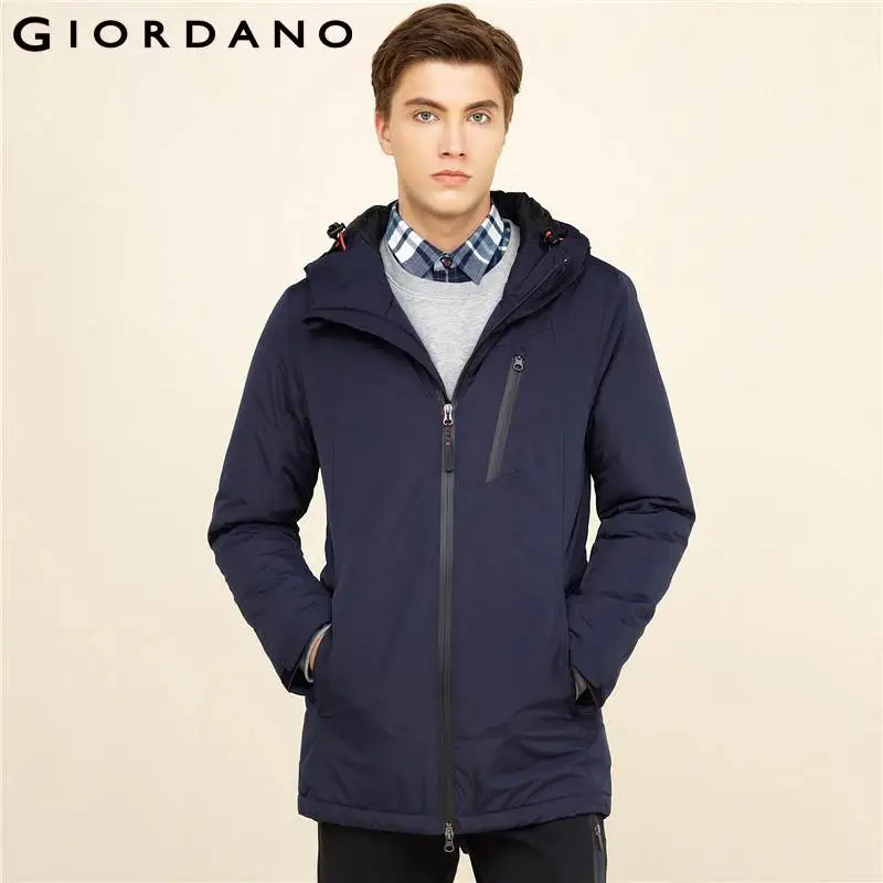 Giordano Men Coat Waterproof Turtleneck Hooded Jacket