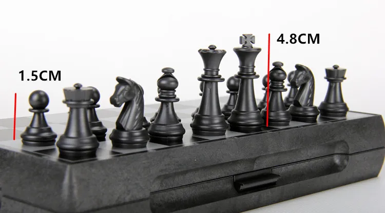 Магнитная доска портативный мини набор пластиковых шахмат черно-белая доска для путешествий Семейная Игра 25 см* 25 см легко носить с собой