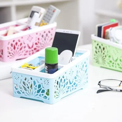 

BF050 Multifunctional storage basket integral hollow desk box storage box 4case 19*13.5*10cm free shipping
