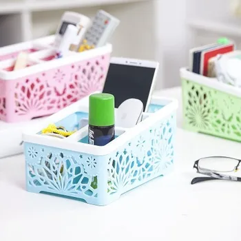 

BF050 Multifunctional storage basket integral hollow desk box storage box 4case 19*13.5*10cm free shipping