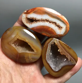 

236g 3pcs Agate Geode! Natural high quality CARNELIAN CRYSTAL fengshui healing