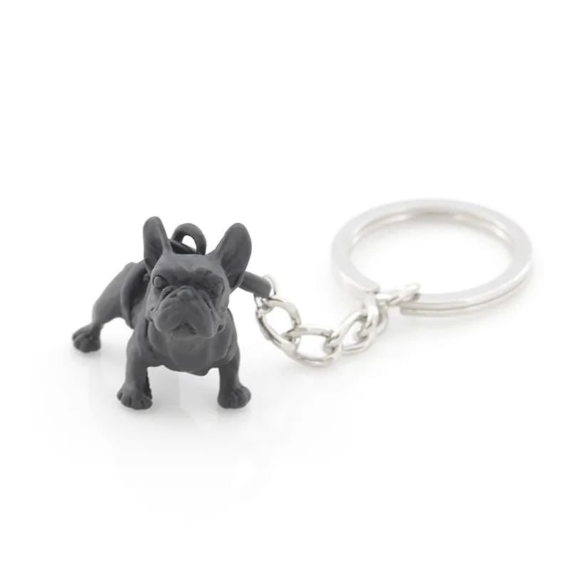 

Vintage 3 Colors 3D French Bulldog Key Chains Cute Dog Keychains Keyring Pet Fashion Jewelry Boyfriend Girls Gift Accessories