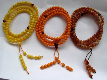 

108PCS 6-10mm Synthesize Amber Beads Prayer Buddha Mala Meditation beads Round Loose Beads Bulk Lot