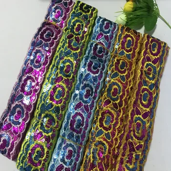 

Wholesale 20yards/lot 5.5CM width Embroidered Lace Ribbon For Sewing Trims costumes Garment Accessories Decoration Hot sale YK12