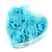 6 шт./компл. сердце Форма мыло, мыло для рук в виде лепестков розы мыло Свадебные украшения подарок ароматизатор Бумага нарядное Бади