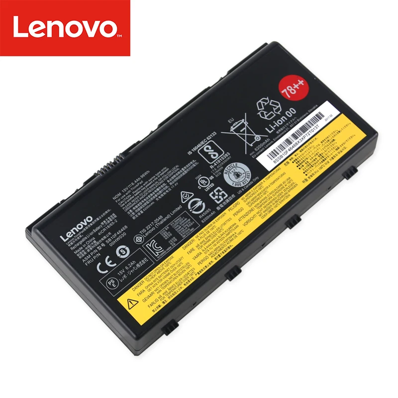 Аккумулятор для ноутбука lenovo ThinkPad P70 P71 P72 серии SB10F46468 00HW030 78+ 15V 96Wh 6.4Ah