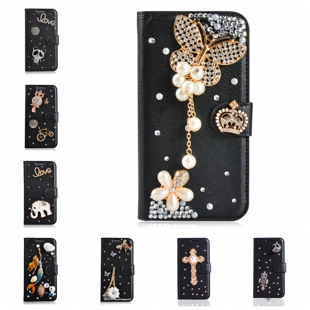 Rhinestone Case For Sony Xperia Z5 Glitter PU Leather Filp Cover Wallet for E6003 E6633 E6653 E6683 Cases |