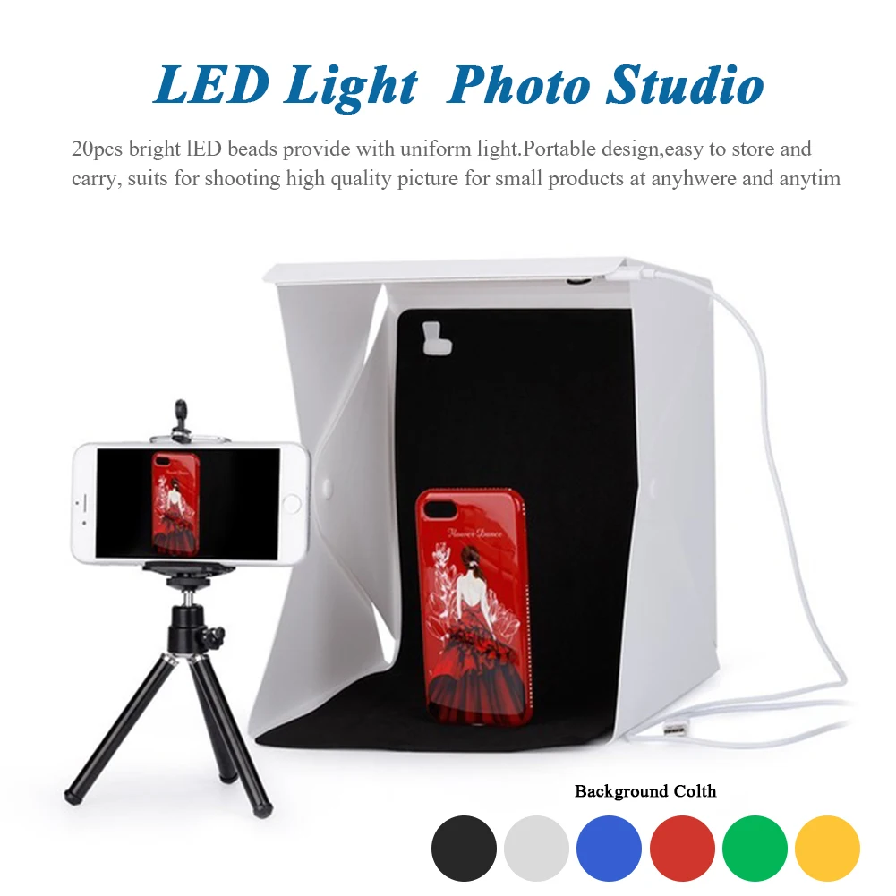 

Foldable Lightbox Photo Studio Photography Backdrop Portable Light Room Mini Photo Studio Photography Box Lighting Tent Kit