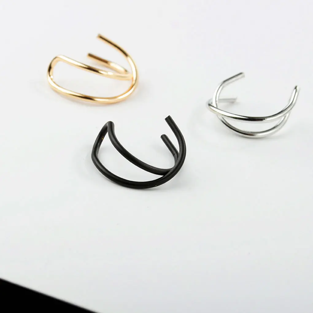 

Punk Rock Ear Clip Cuff Wrap Earrings No Piercing-Clip Hollow Circle Earrings Non Piercing Jewelry Earrings