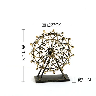 Скандинавские железные Колесные украшения обозрения вращающаяся настольная лампа креативные ремесла прикроватная лампа для гостиной спальни украшения для дома - Цвет абажура: As Shown