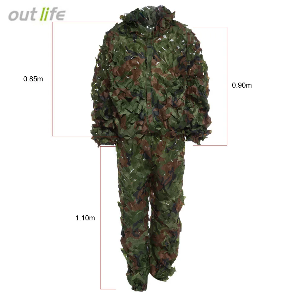Outlife Hunting 3D Camo Leaf Ghillie Suits Camouflage Suits Bionic